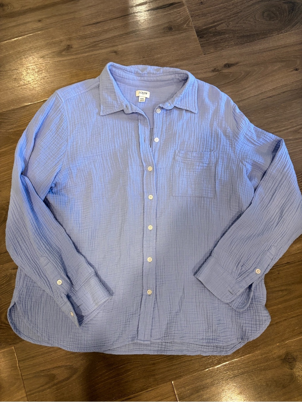 J. Crew Light Blue Casual Button-Down Gauze Shirt
